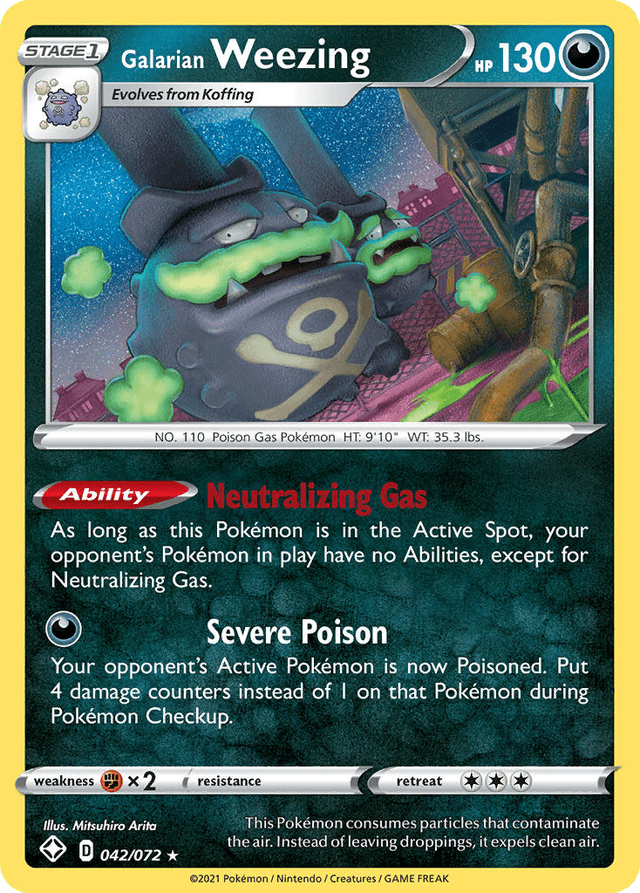 Carta Galarian Weezing 42/72 do set Shining Fates — Pokémon TCG | Bynx