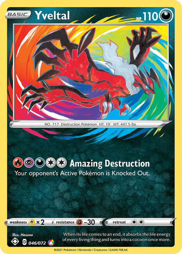 Carta Yveltal 46/72 do set Shining Fates — Pokémon TCG | Bynx