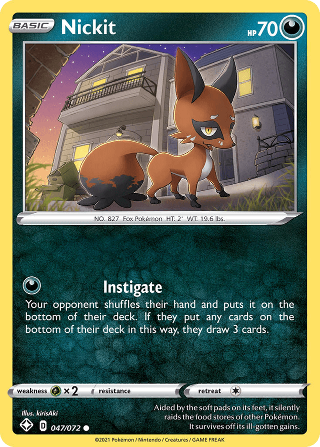 Carta Nickit 47/72 do set Shining Fates — Pokémon TCG | Bynx