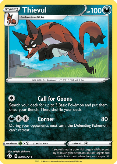 Carta Thievul 48/72 do set Shining Fates — Pokémon TCG | Bynx