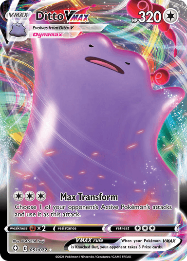 Carta Ditto VMAX 51/72 do set Shining Fates — Pokémon TCG | Bynx