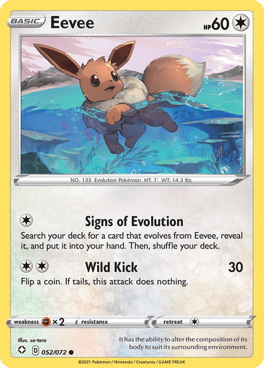 Carta Eevee 52/72 do set Shining Fates — Pokémon TCG | Bynx