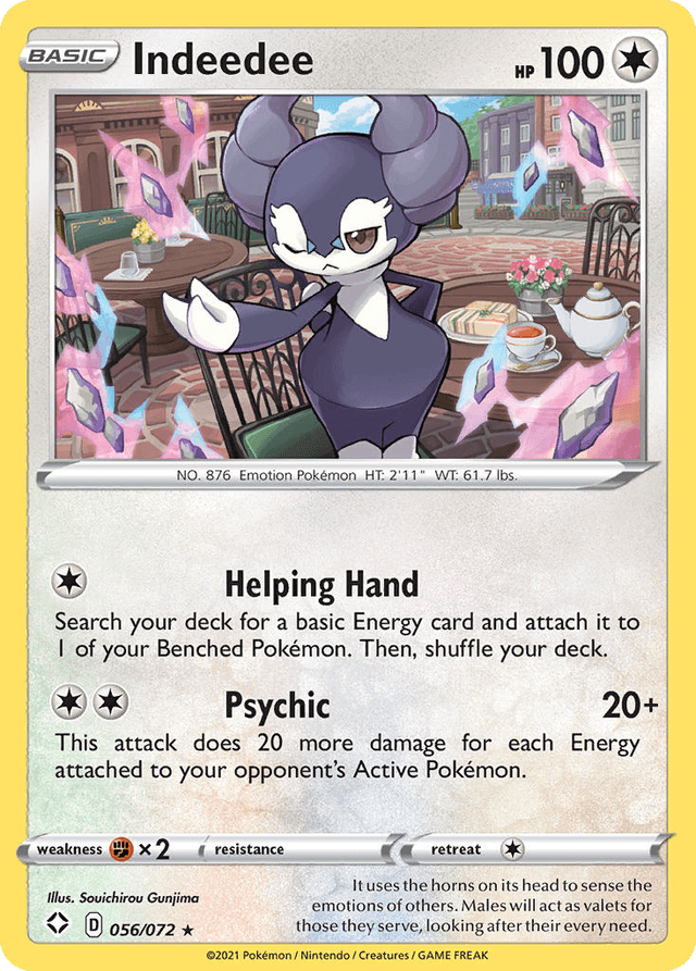 Carta Indeedee 56/72 do set Shining Fates — Pokémon TCG | Bynx