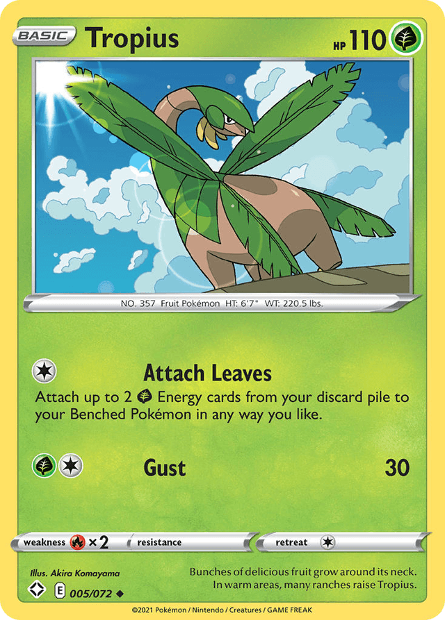 Carta Tropius 5/72 do set Shining Fates — Pokémon TCG | Bynx