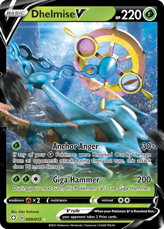 Carta Dhelmise V 9/72 do set Shining Fates — Pokémon TCG | Bynx