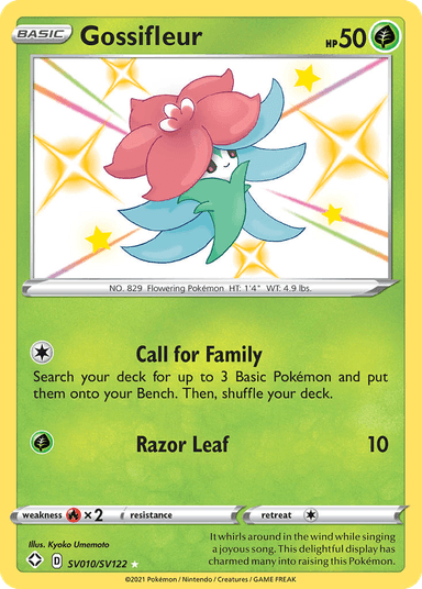 Carta Gossifleur SV010/122 do set Shining Fates Shiny Vault — Pokémon TCG | Bynx