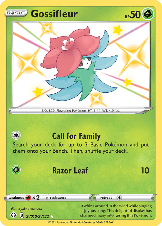 Carta Gossifleur SV010/122 do set Shining Fates Shiny Vault — Pokémon TCG | Bynx