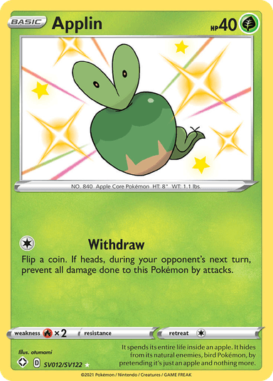 Carta Applin SV012/122 do set Shining Fates Shiny Vault — Pokémon TCG | Bynx