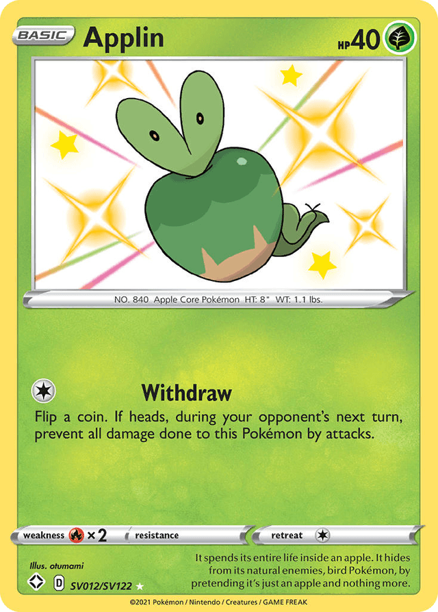 Carta Applin SV012/122 do set Shining Fates Shiny Vault — Pokémon TCG | Bynx