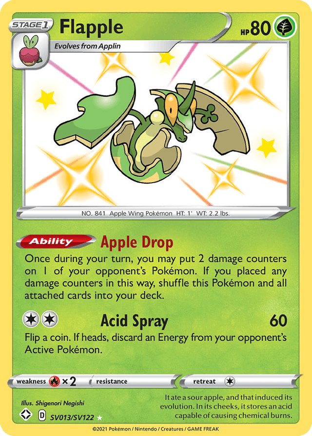 Carta Flapple SV013/122 do set Shining Fates Shiny Vault — Pokémon TCG | Bynx