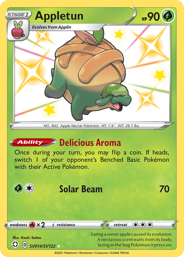 Carta Appletun SV014/122 do set Shining Fates Shiny Vault — Pokémon TCG | Bynx