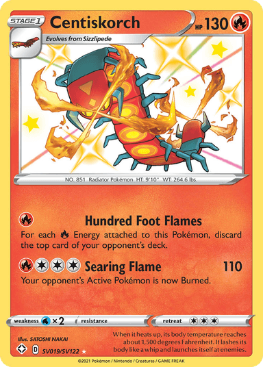 Carta Centiskorch SV019/122 do set Shining Fates Shiny Vault — Pokémon TCG | Bynx