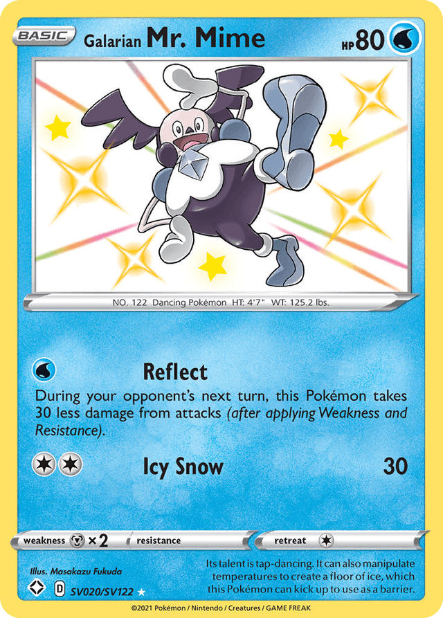 Carta Galarian Mr. Mime SV020/122 do set Shining Fates Shiny Vault — Pokémon TCG | Bynx