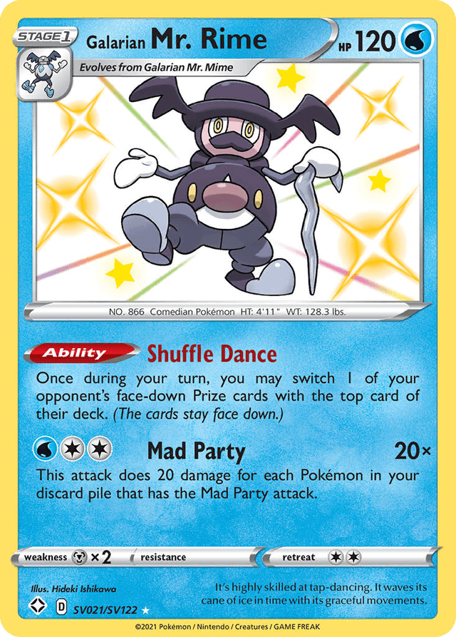Carta Galarian Mr. Rime SV021/122 do set Shining Fates Shiny Vault — Pokémon TCG | Bynx