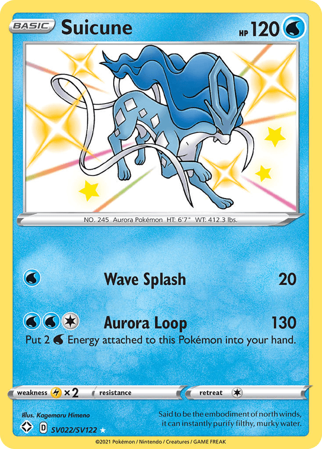 Carta Suicune SV022/122 do set Shining Fates Shiny Vault — Pokémon TCG | Bynx