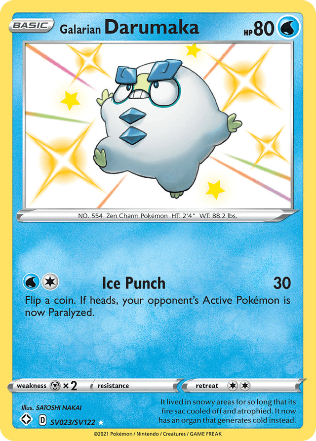 Carta Galarian Darumaka SV023/122 do set Shining Fates Shiny Vault — Pokémon TCG | Bynx
