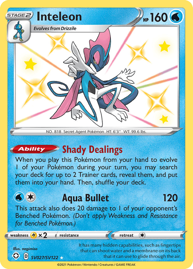 Carta Inteleon SV027/122 do set Shining Fates Shiny Vault — Pokémon TCG | Bynx