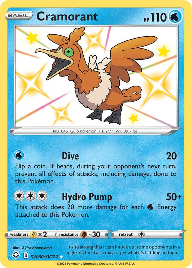 Carta Cramorant SV030/122 do set Shining Fates Shiny Vault — Pokémon TCG | Bynx