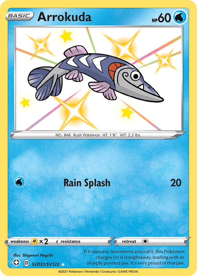 Carta Arrokuda SV031/122 do set Shining Fates Shiny Vault — Pokémon TCG | Bynx