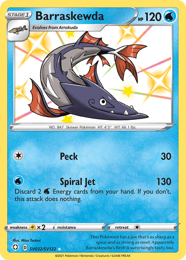 Carta Barraskewda SV032/122 do set Shining Fates Shiny Vault — Pokémon TCG | Bynx