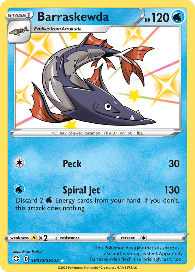 Carta Barraskewda SV032/122 do set Shining Fates Shiny Vault — Pokémon TCG | Bynx