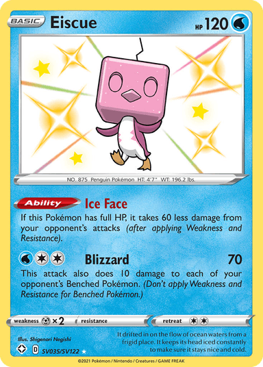 Carta Eiscue SV035/122 do set Shining Fates Shiny Vault — Pokémon TCG | Bynx