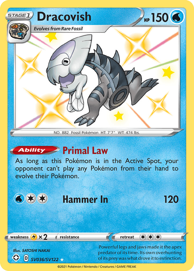 Carta Dracovish SV036/122 do set Shining Fates Shiny Vault — Pokémon TCG | Bynx