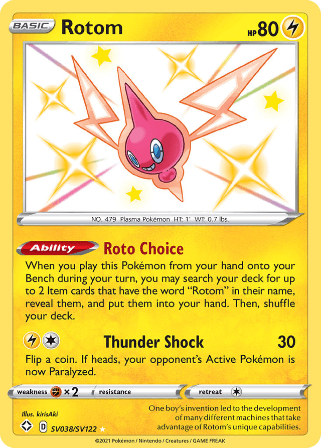Carta Rotom SV038/122 do set Shining Fates Shiny Vault — Pokémon TCG | Bynx