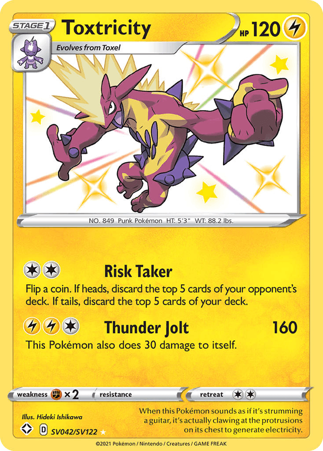 Carta Toxtricity SV042/122 do set Shining Fates Shiny Vault — Pokémon TCG | Bynx