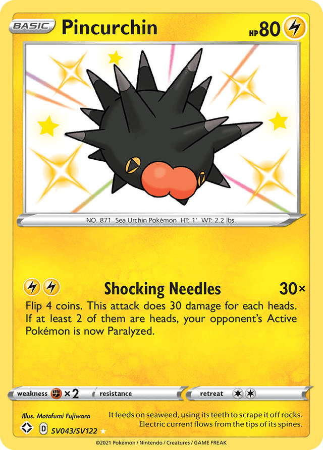 Carta Pincurchin SV043/122 do set Shining Fates Shiny Vault — Pokémon TCG | Bynx