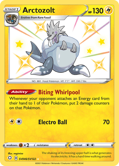 Carta Arctozolt SV046/122 do set Shining Fates Shiny Vault — Pokémon TCG | Bynx