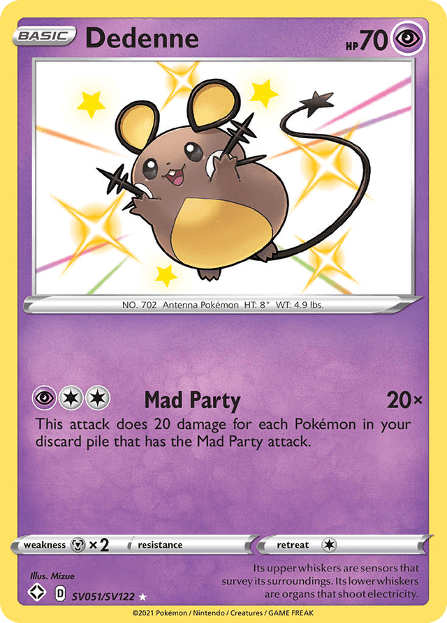 Carta Dedenne SV051/122 do set Shining Fates Shiny Vault — Pokémon TCG | Bynx