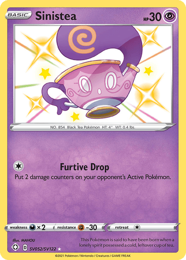 Carta Sinistea SV052/122 do set Shining Fates Shiny Vault — Pokémon TCG | Bynx