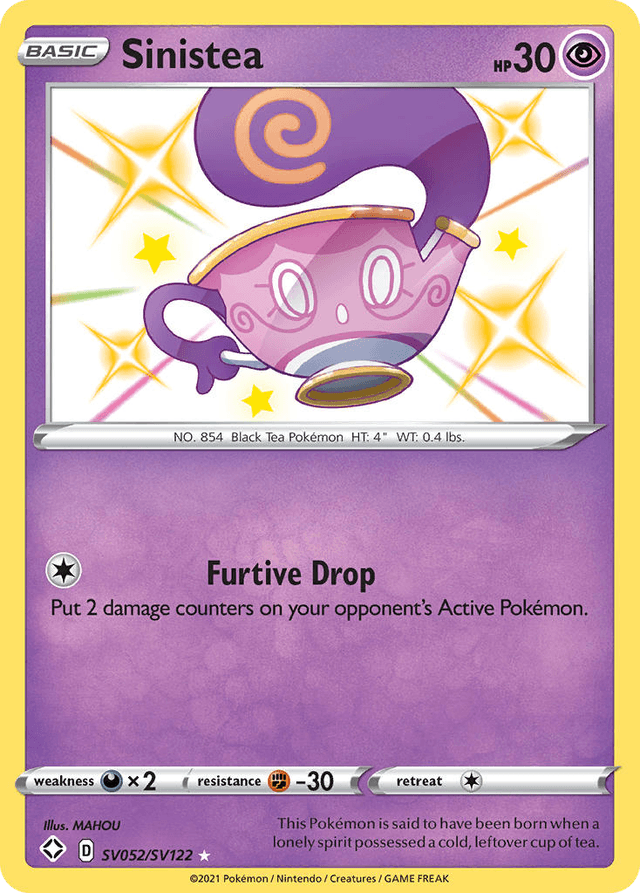 Carta Sinistea SV052/122 do set Shining Fates Shiny Vault — Pokémon TCG | Bynx