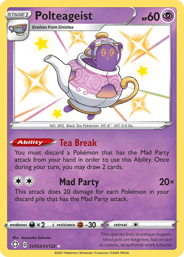 Carta Polteageist SV053/122 do set Shining Fates Shiny Vault — Pokémon TCG | Bynx