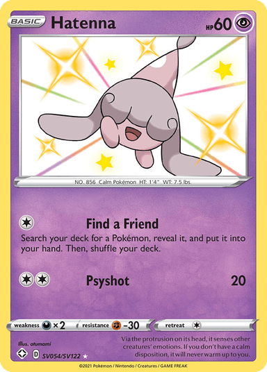 Carta Hatenna SV054/122 do set Shining Fates Shiny Vault — Pokémon TCG | Bynx