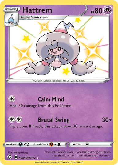 Carta Hattrem SV055/122 do set Shining Fates Shiny Vault — Pokémon TCG | Bynx
