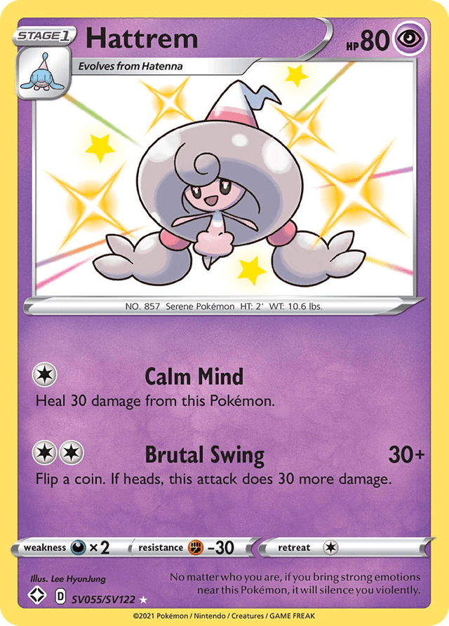 Carta Hattrem SV055/122 do set Shining Fates Shiny Vault — Pokémon TCG | Bynx