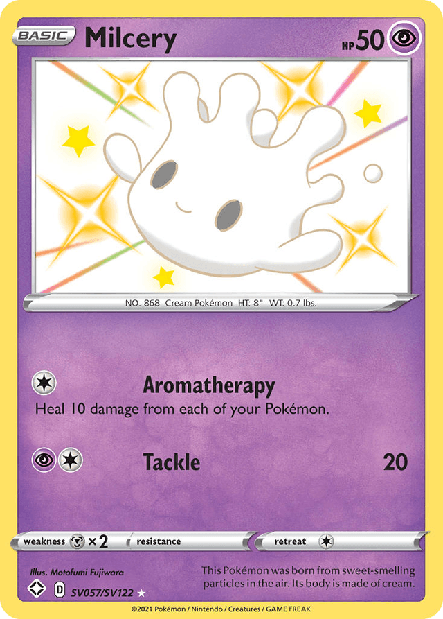 Carta Milcery SV057/122 do set Shining Fates Shiny Vault — Pokémon TCG | Bynx