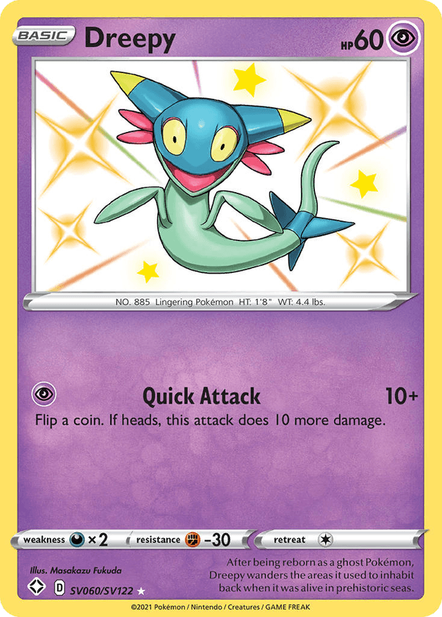 Carta Dreepy SV060/122 do set Shining Fates Shiny Vault — Pokémon TCG | Bynx
