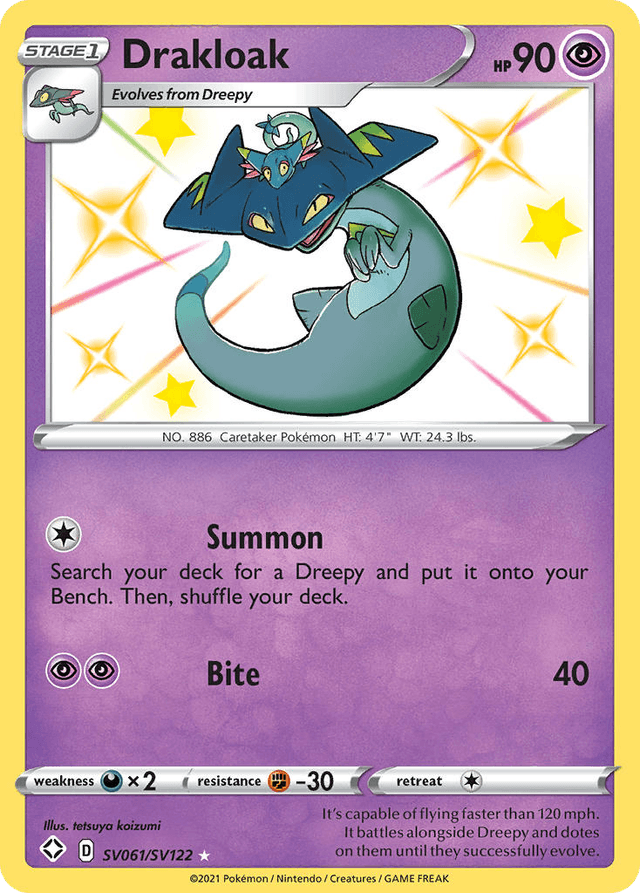 Carta Drakloak SV061/122 do set Shining Fates Shiny Vault — Pokémon TCG | Bynx
