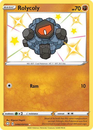 Carta Rolycoly SV067/122 do set Shining Fates Shiny Vault — Pokémon TCG | Bynx