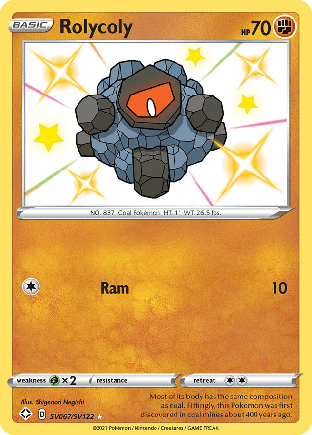 Carta Rolycoly SV067/122 do set Shining Fates Shiny Vault — Pokémon TCG | Bynx