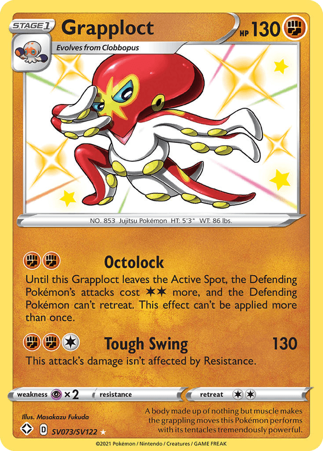 Carta Grapploct SV073/122 do set Shining Fates Shiny Vault — Pokémon TCG | Bynx