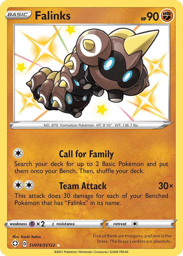 Carta Falinks SV074/122 do set Shining Fates Shiny Vault — Pokémon TCG | Bynx