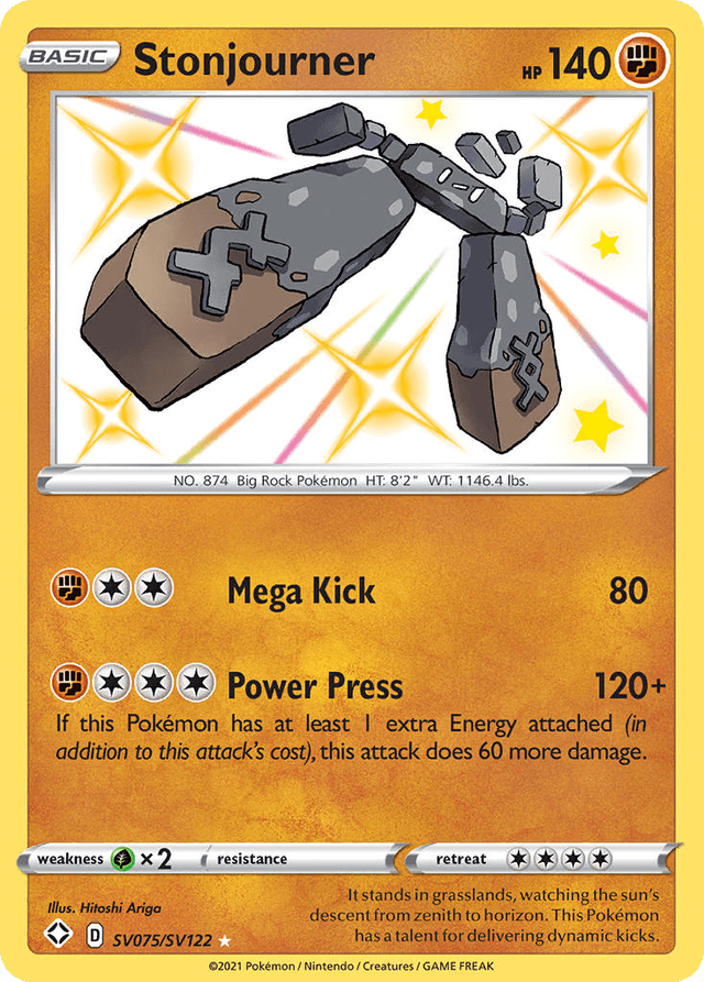 Carta Stonjourner SV075/122 do set Shining Fates Shiny Vault — Pokémon TCG | Bynx