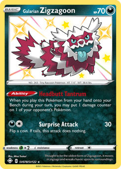 Galarian Zigzagoon SV078 — Shining Fates Shiny Vault