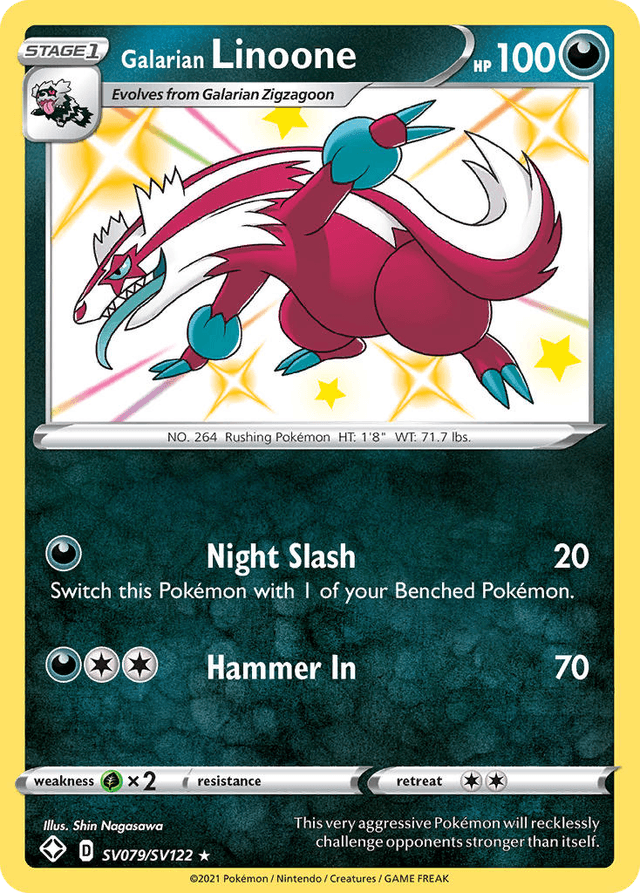 Carta Galarian Linoone SV079/122 do set Shining Fates Shiny Vault — Pokémon TCG | Bynx
