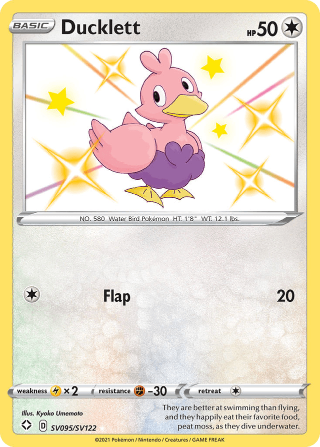 Carta Ducklett SV095/122 do set Shining Fates Shiny Vault — Pokémon TCG | Bynx