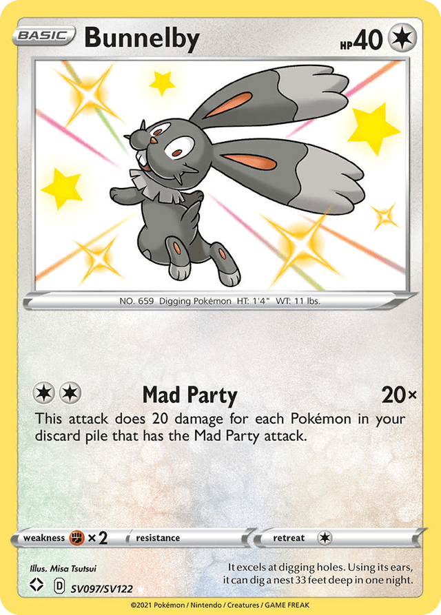 Carta Bunnelby SV097/122 do set Shining Fates Shiny Vault — Pokémon TCG | Bynx